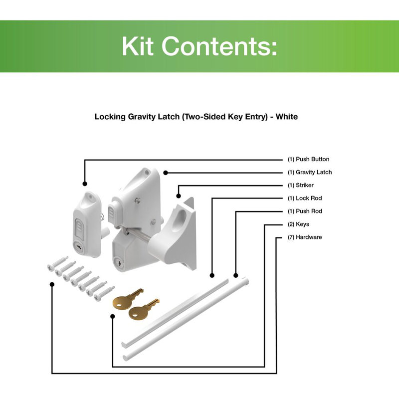 Barrette Outdoor Living Locking Gravity Latch with TwoSided Key Entry